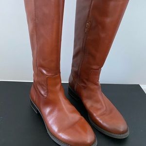 Wide Calf Leather Riding Boots